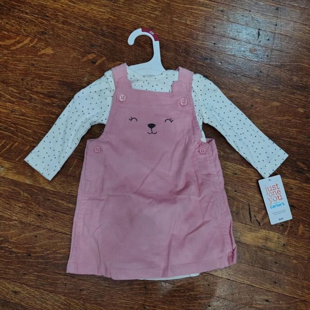 Carter's overall dress 2piece outfit nwts size 6m